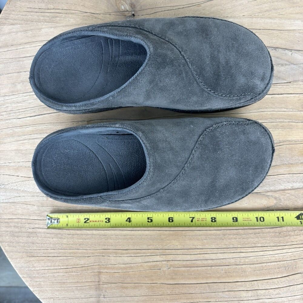 FitFlop Clogs Womens 8 Suede Slip On Mules Shoe Gray Walking Work Out Comfort - Picture 14 of 14